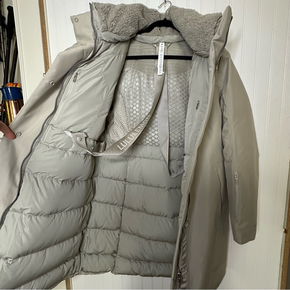 Lululemon Snow Warrior Long Parka in Raw Linen Size 8 - Picture 11 of 14
